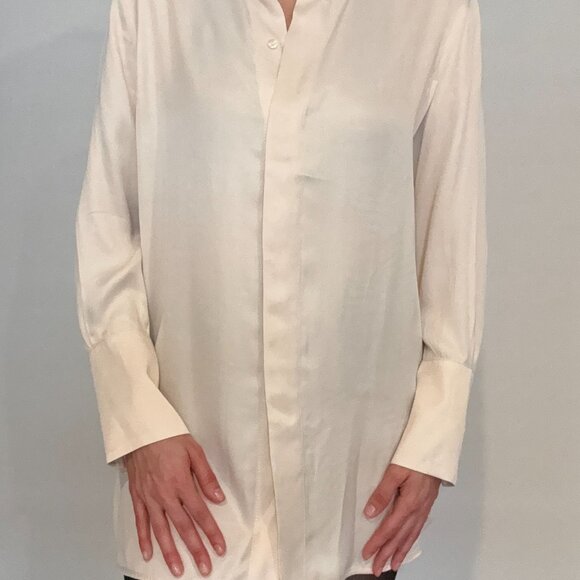 MANGO oversized satin shirt, size XS - Picture 3 of 9